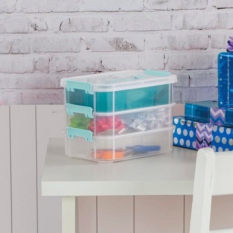 Sterilite clear divider tray keeps compartments organized and accessible.