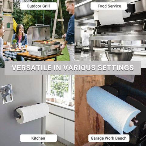 Sterline wall-mount organizer keeps towels ready in kitchen or workshop.