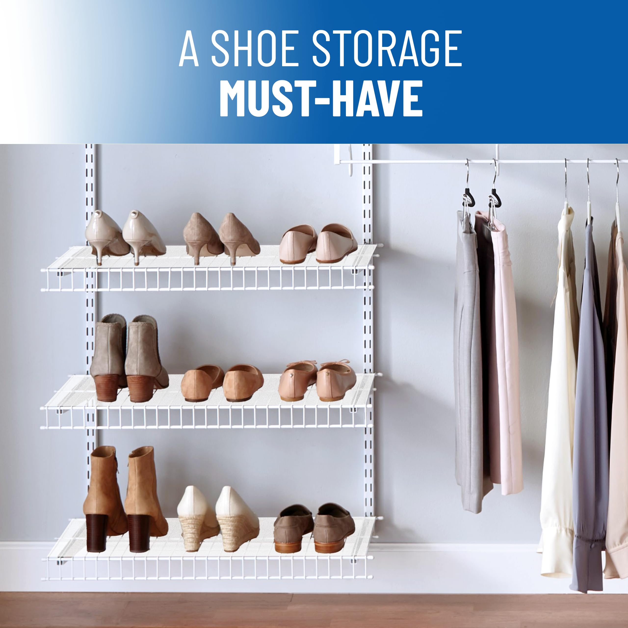 Sterling Shelf Liner fits 4-tier 48x12 wire shelving for full coverage.