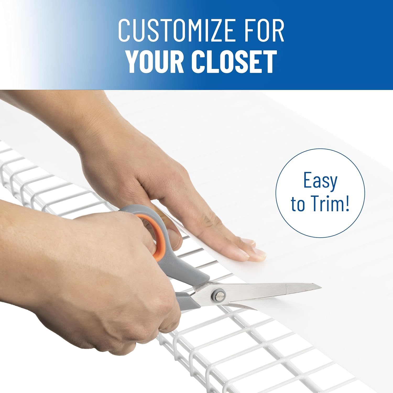 Sterling Shelf Liners fit a four-tier wire shelving system