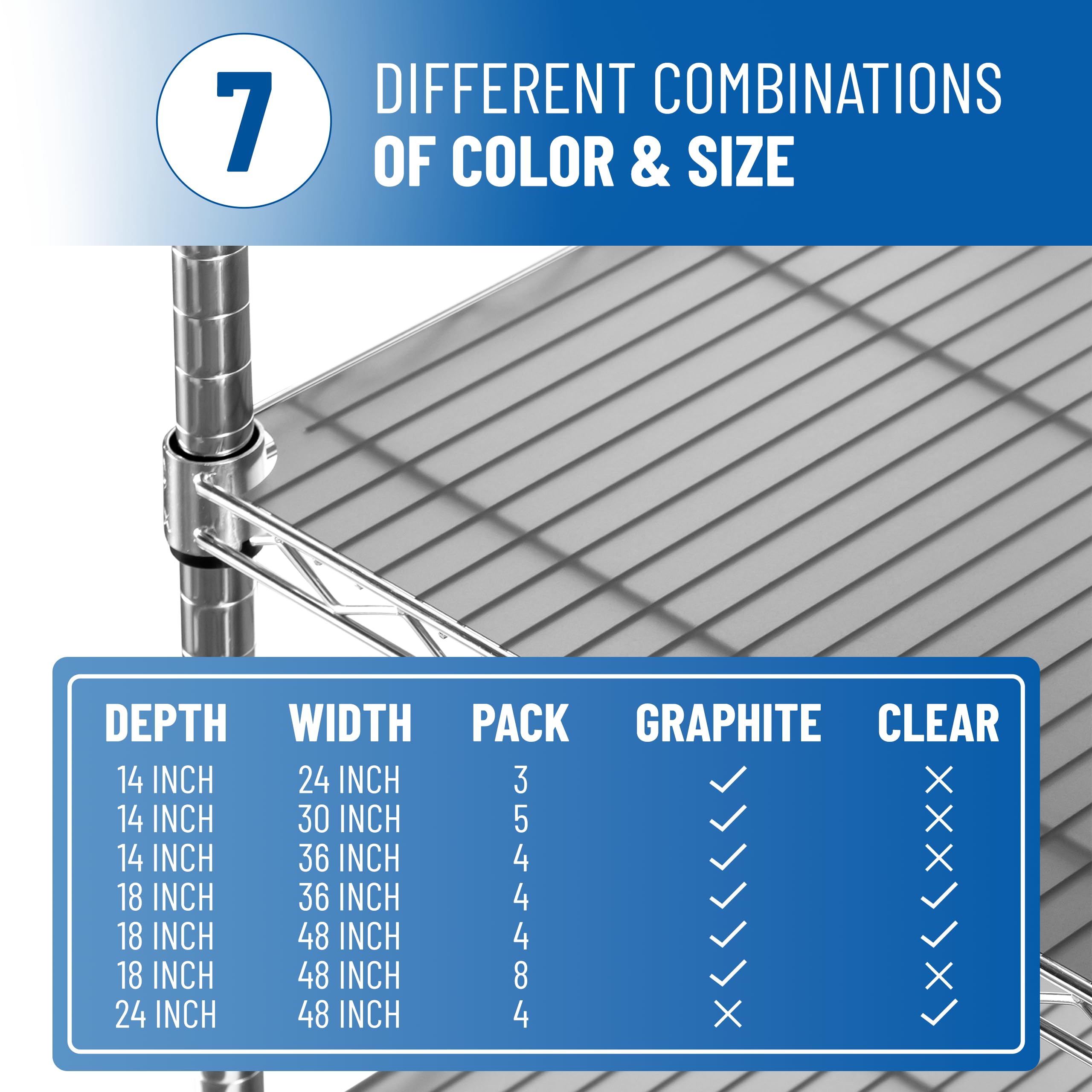 Sterling shelving liners blend with frosted finishes for a cohesive look.