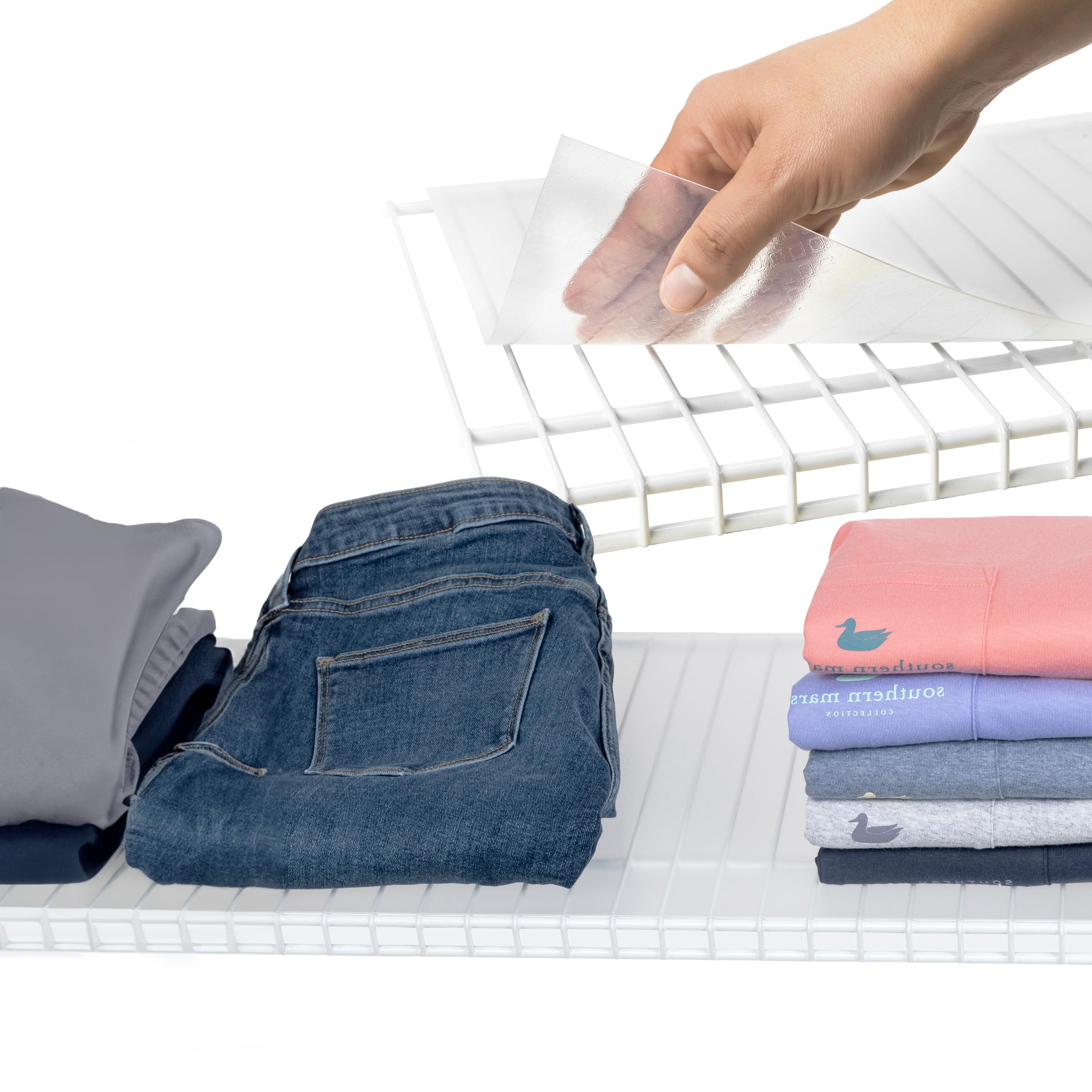 Clear Sterling Shelf Liners provide durable coverage on shelves