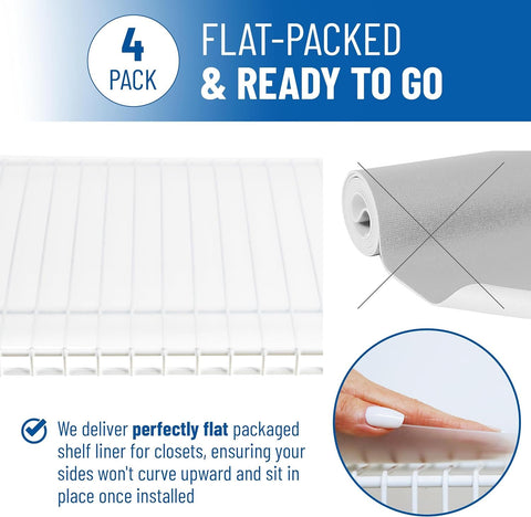 Sterling Shelf Liners wipe clean and resist spills between wires