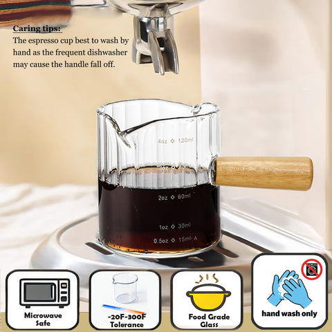 Steviieden glass measuring cup with 4oz markings for precise portions