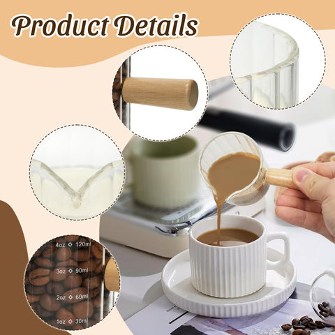 Steviieden espresso cups with V-shaped spout for smooth pouring