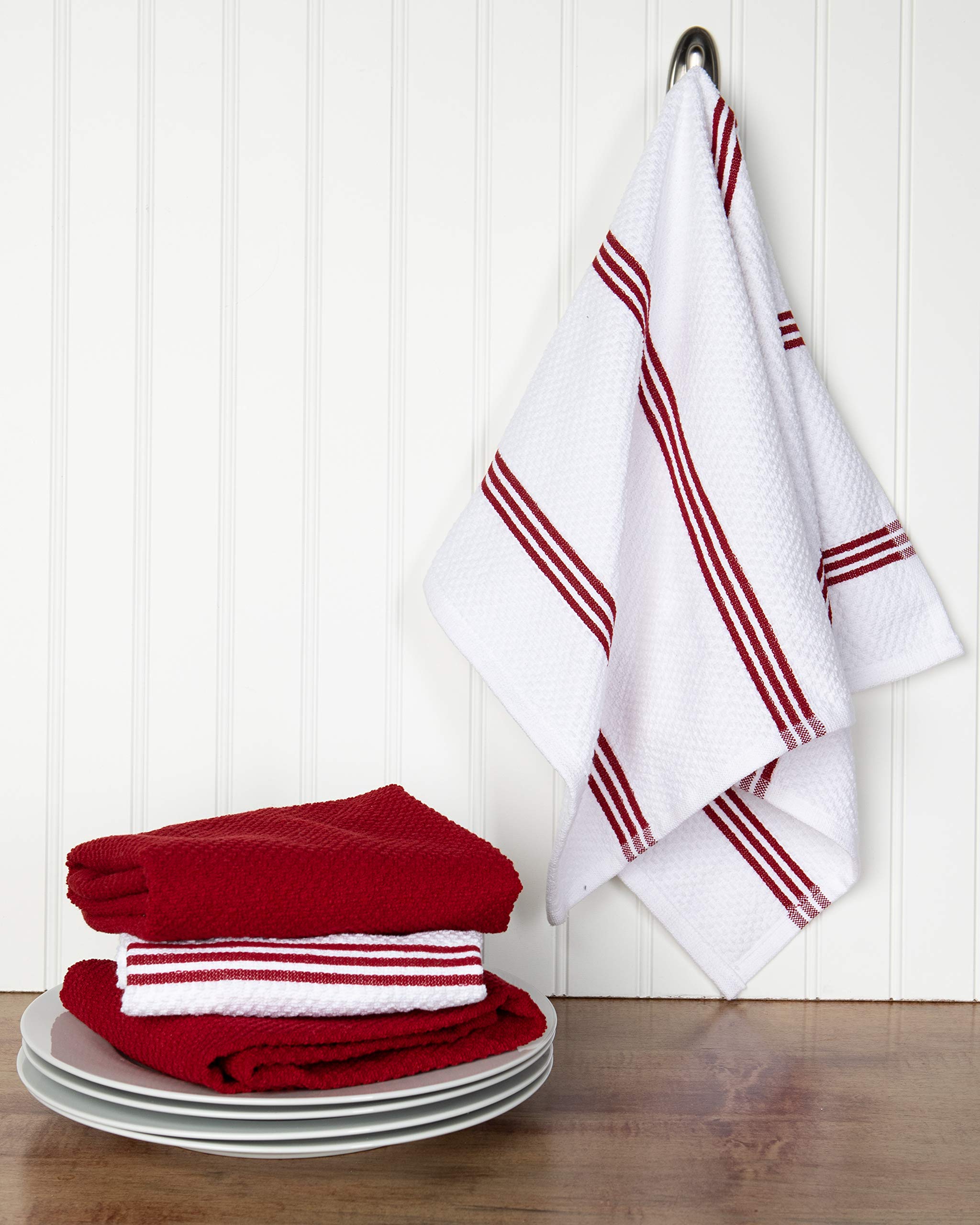 Sticky Toffee machine washable cotton towels offer durable, reusable kitchen use.