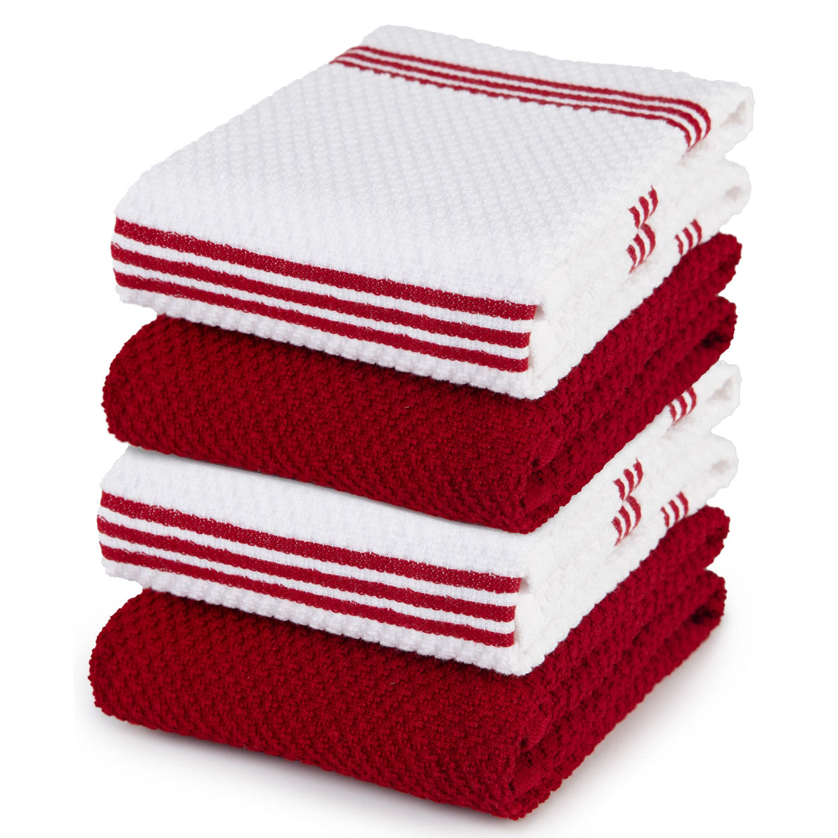 Sticky Toffee red and white striped cotton towel for stylish drying and cleaning.