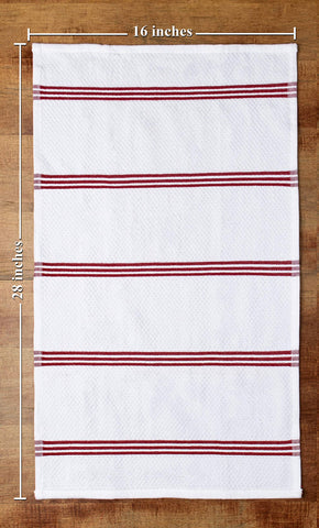 Sticky Toffee towels in solid and stripe patterns suit diverse kitchen décor.