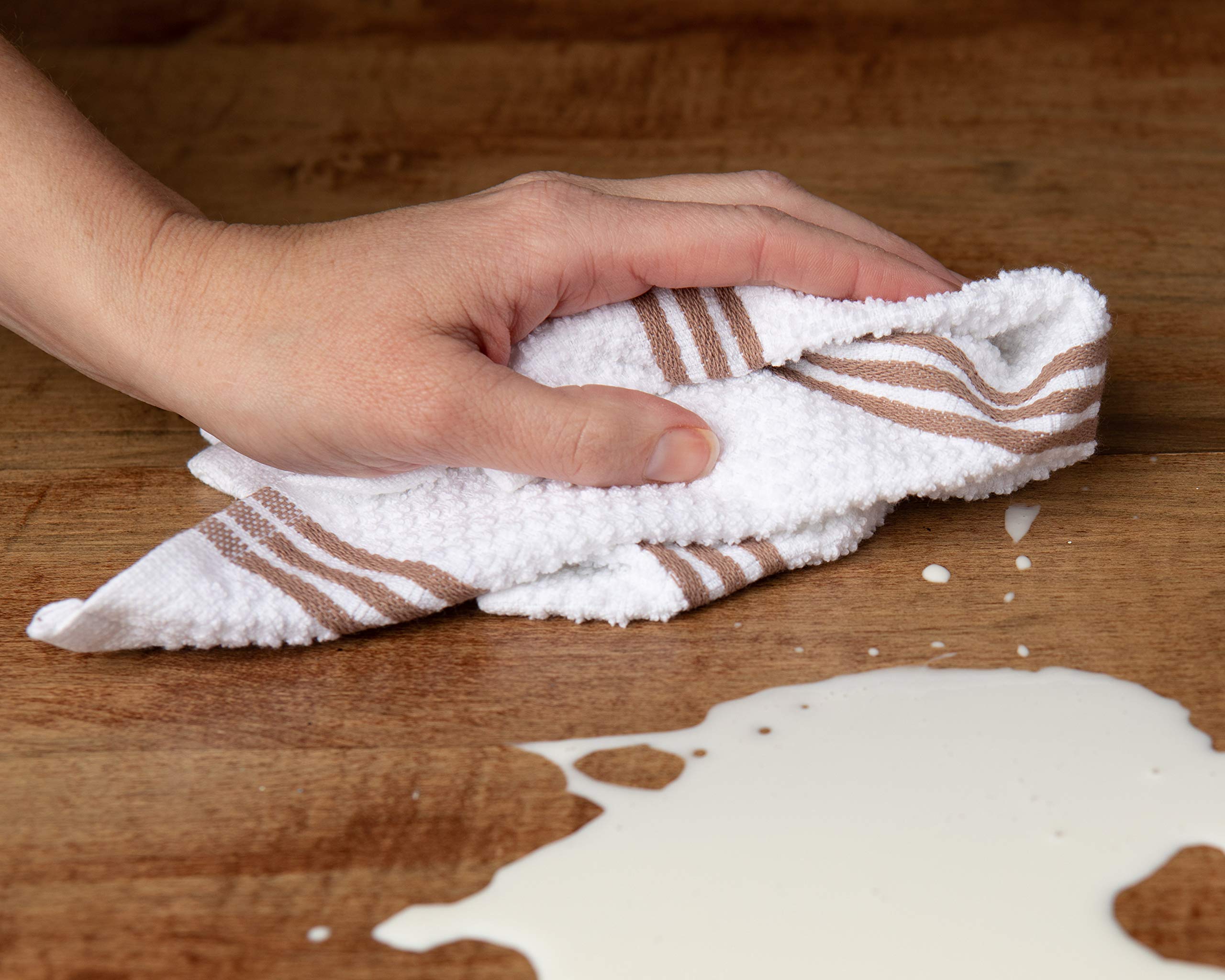 Sticky Toffee solid white dishcloth, highly absorbent for drying dishes