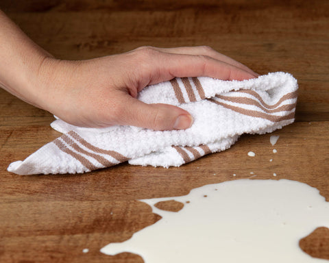 Sticky Toffee solid white dishcloth, highly absorbent for drying dishes