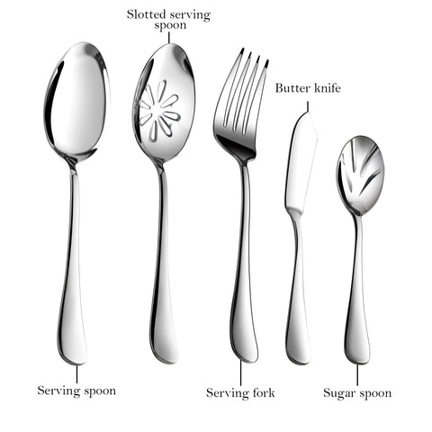 Stilloye 45-piece silverware set salad forks for crisp servings.