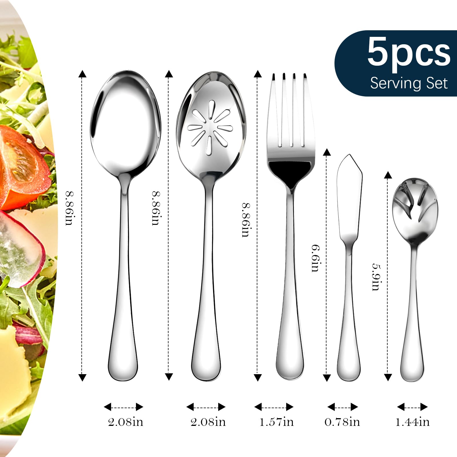 Stilloye 45-piece silverware set teaspoons for precise scooping.