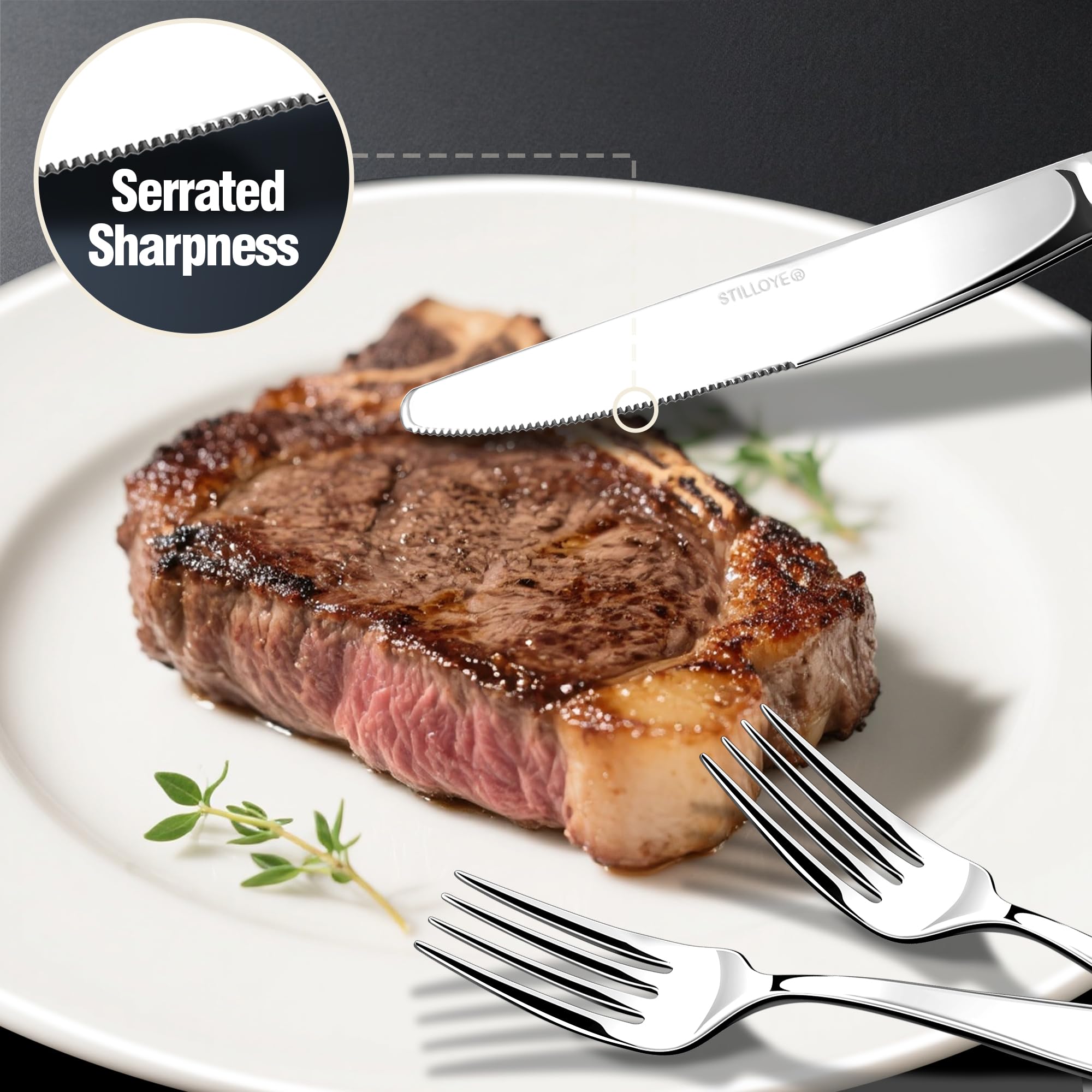 Stilloye silverware set 12 salad forks with balanced weight for comfortable handling.