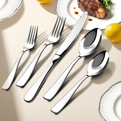 Stilloye eight dinner forks with ergonomic handle for comfortable everyday dining