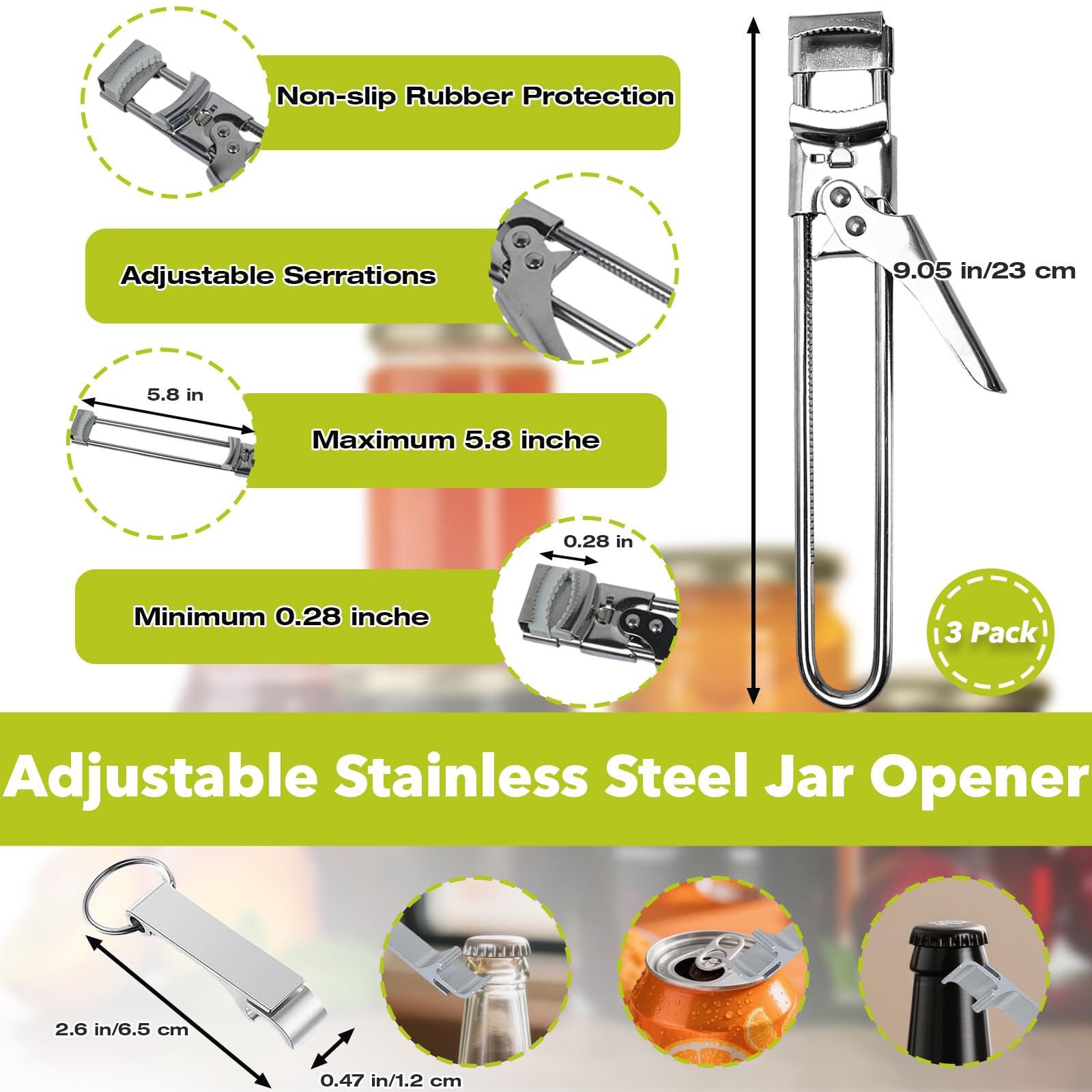 Stitokg adjustable grip opens metal, plastic, and vacuum lids with less effort