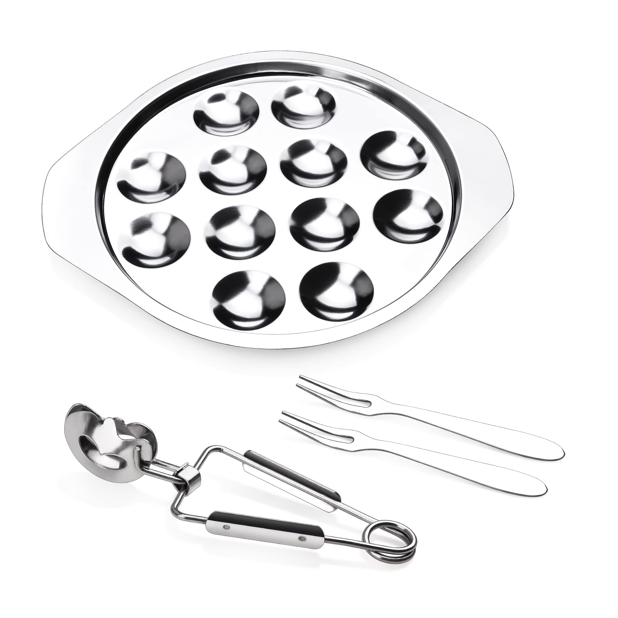 StnKitchExplor escargot plate with 12 holes for elegant snail service at dinner