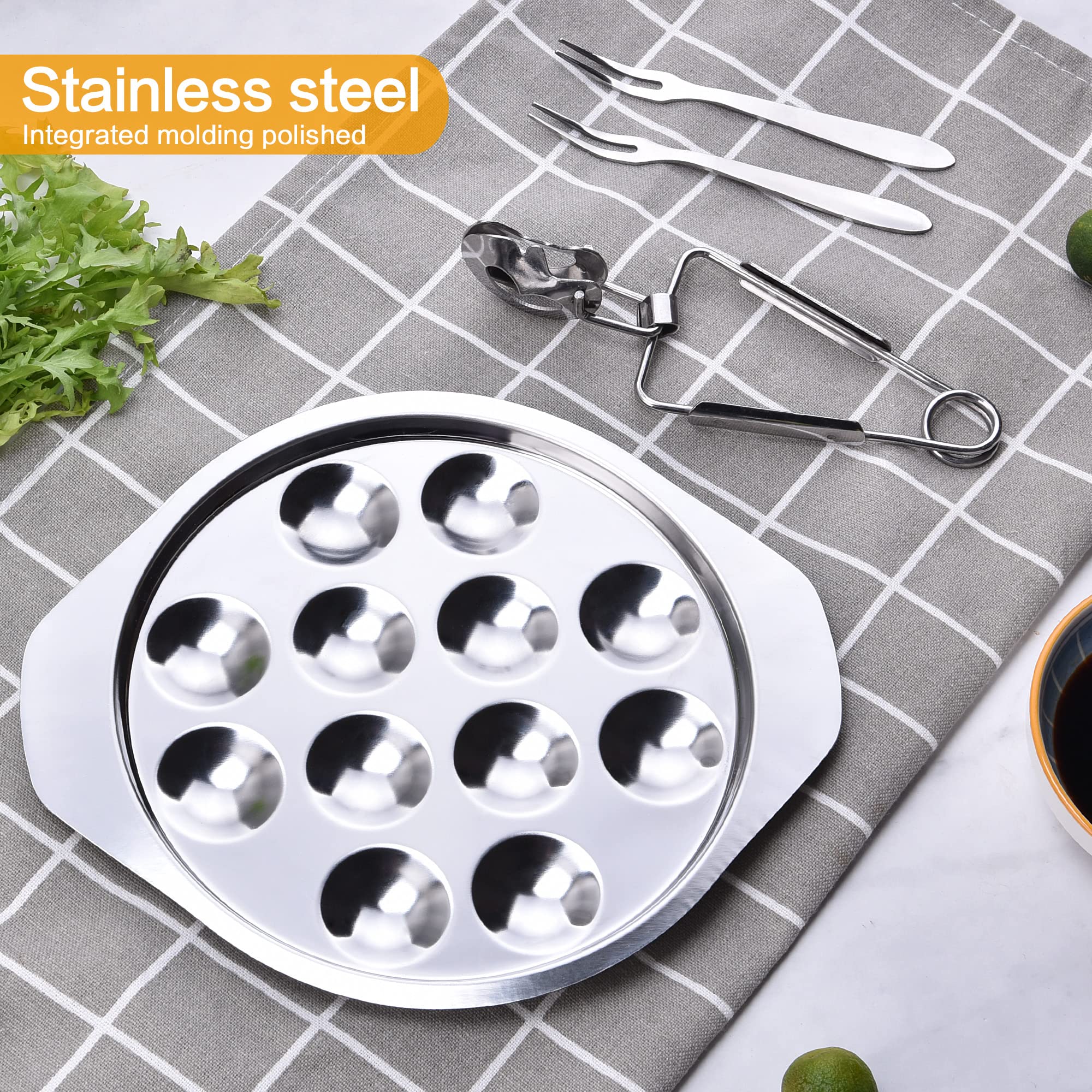 StnKitchExplor snail dish in stainless steel for durable service