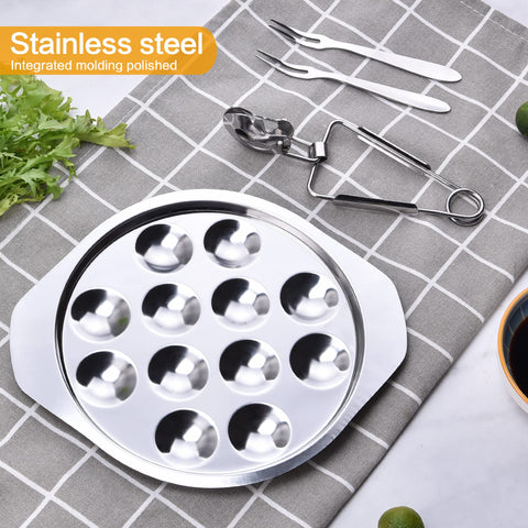 StnKitchExplor snail dish in stainless steel for durable service