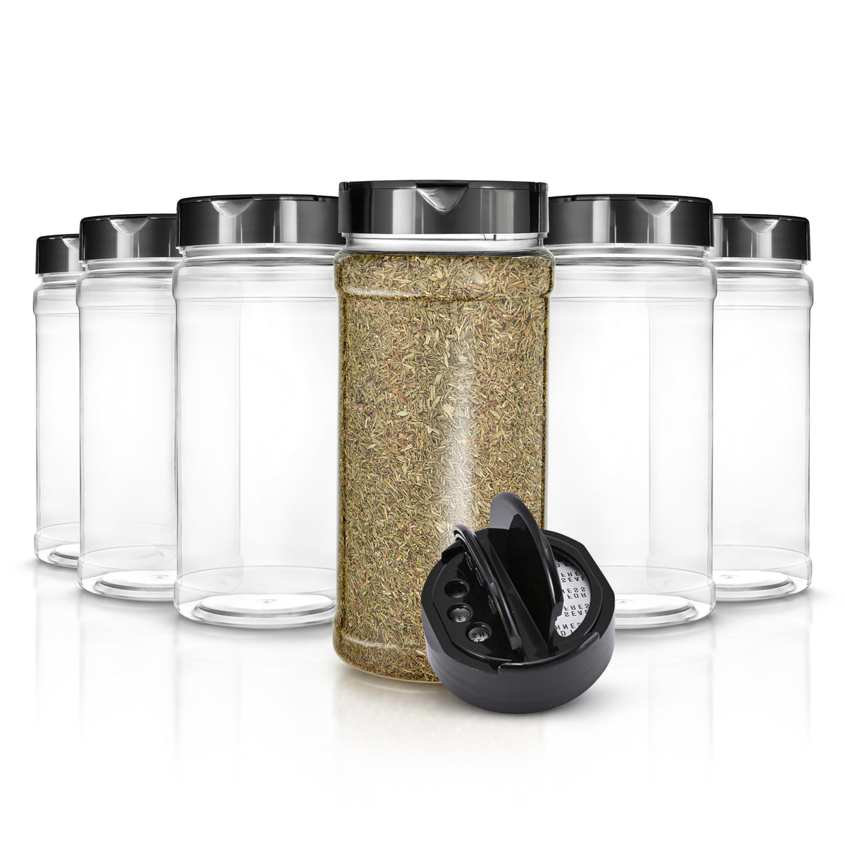 Stock Your Home 16oz clear spice jar for quick ID and organized pantry.