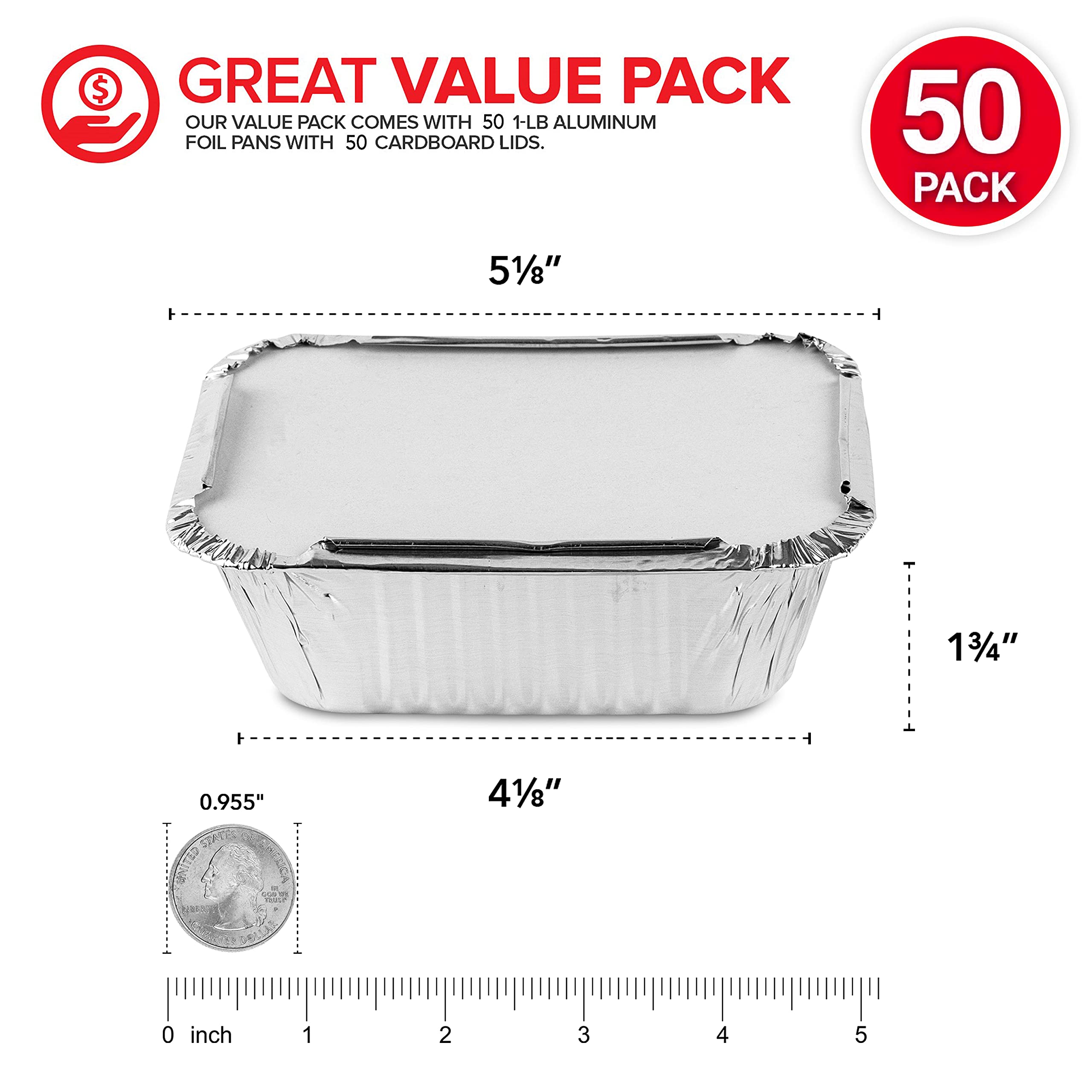 Stock Your Home 1lb aluminum foil pan suitable for oven use and delivery prep.
