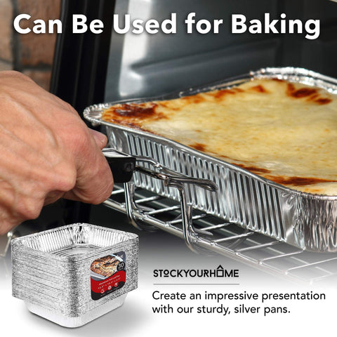 Stock Your Home 30-pack value foil pans for bulk catering and party prep.