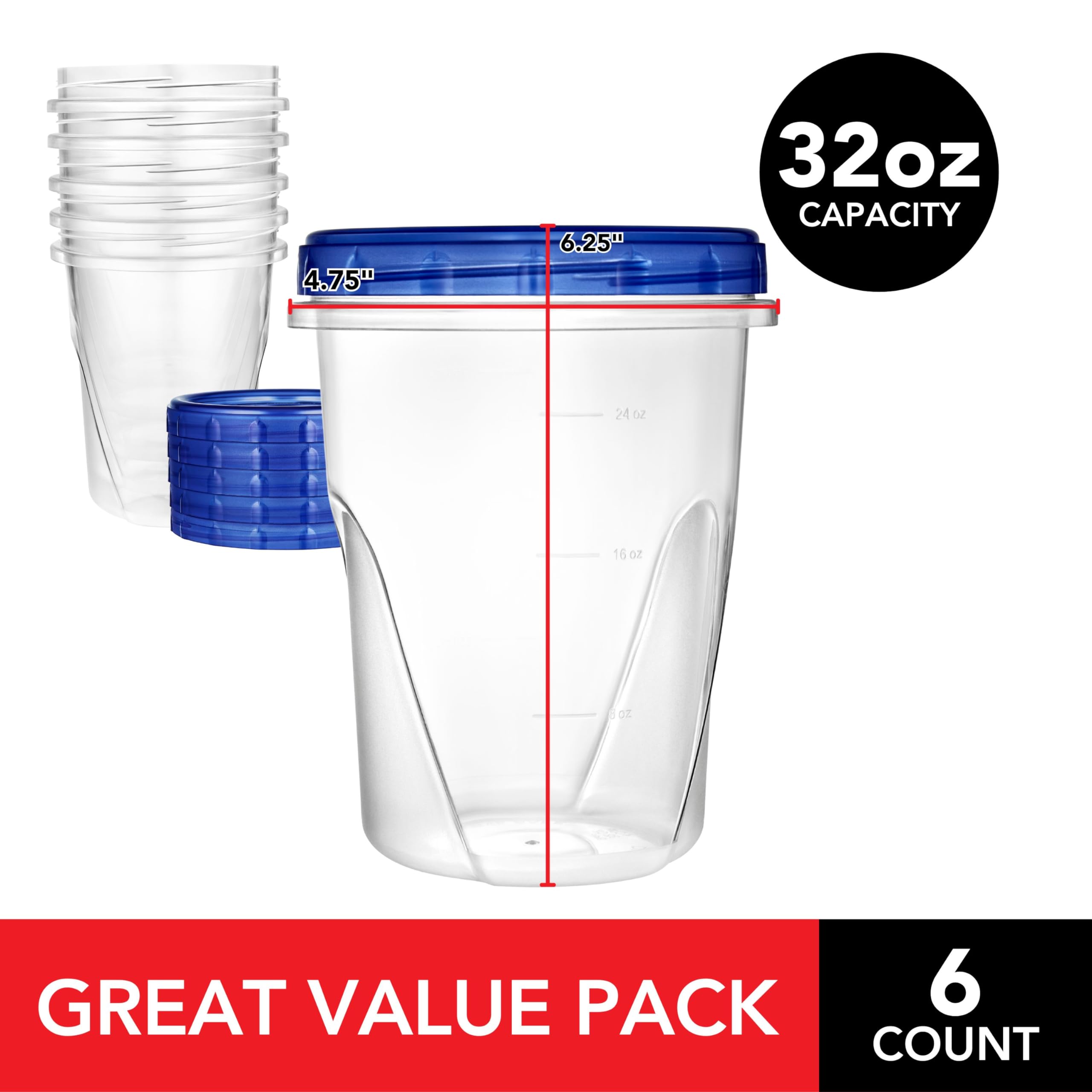 Stock Your Home 32oz leftovers containers ideal for family-size meals