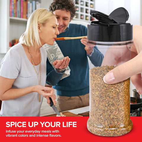 Stock Your Home stackable storage jars maximize cabinet space and visibility.