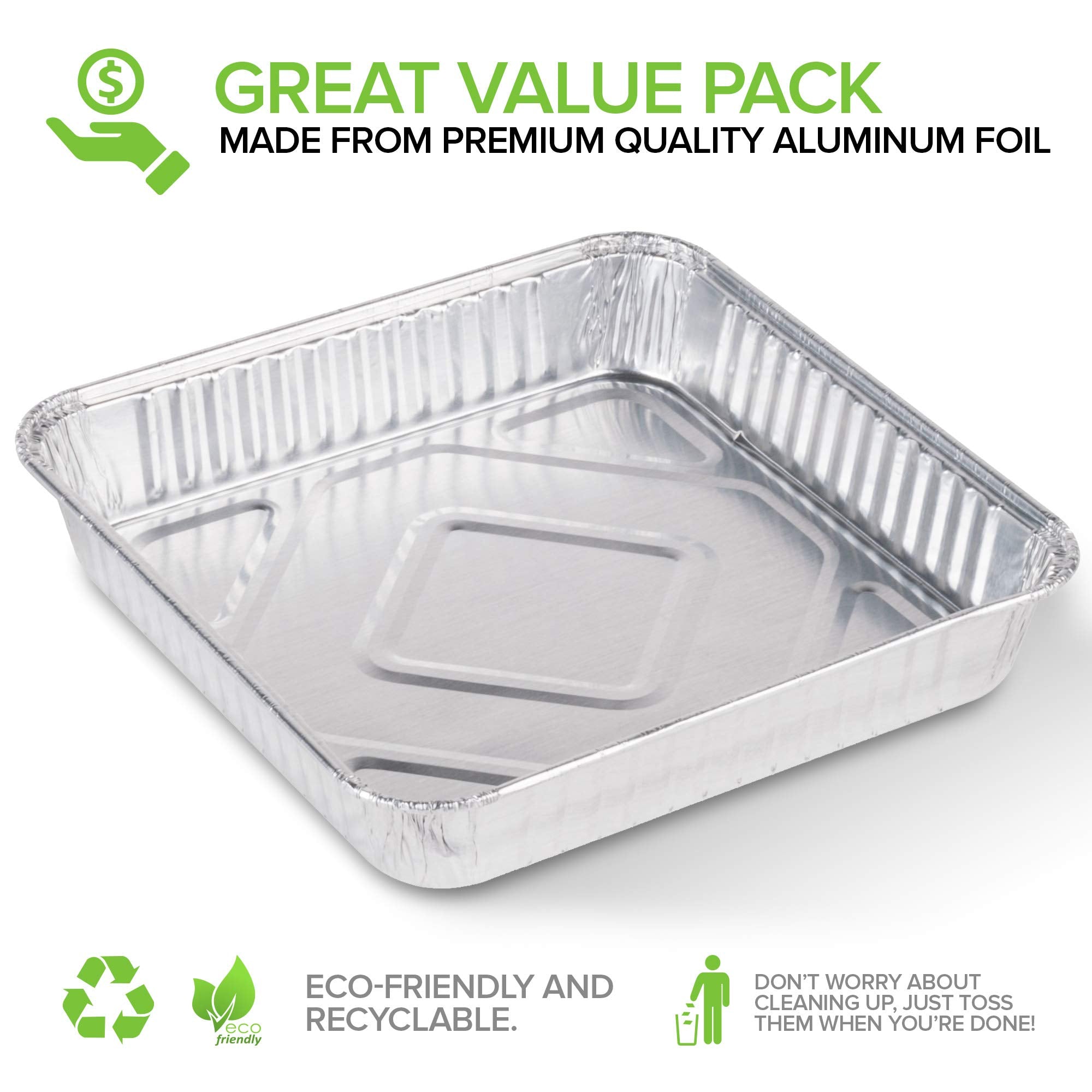 Stock Your Home 9x9 pans side view shows durable oven ready trays
