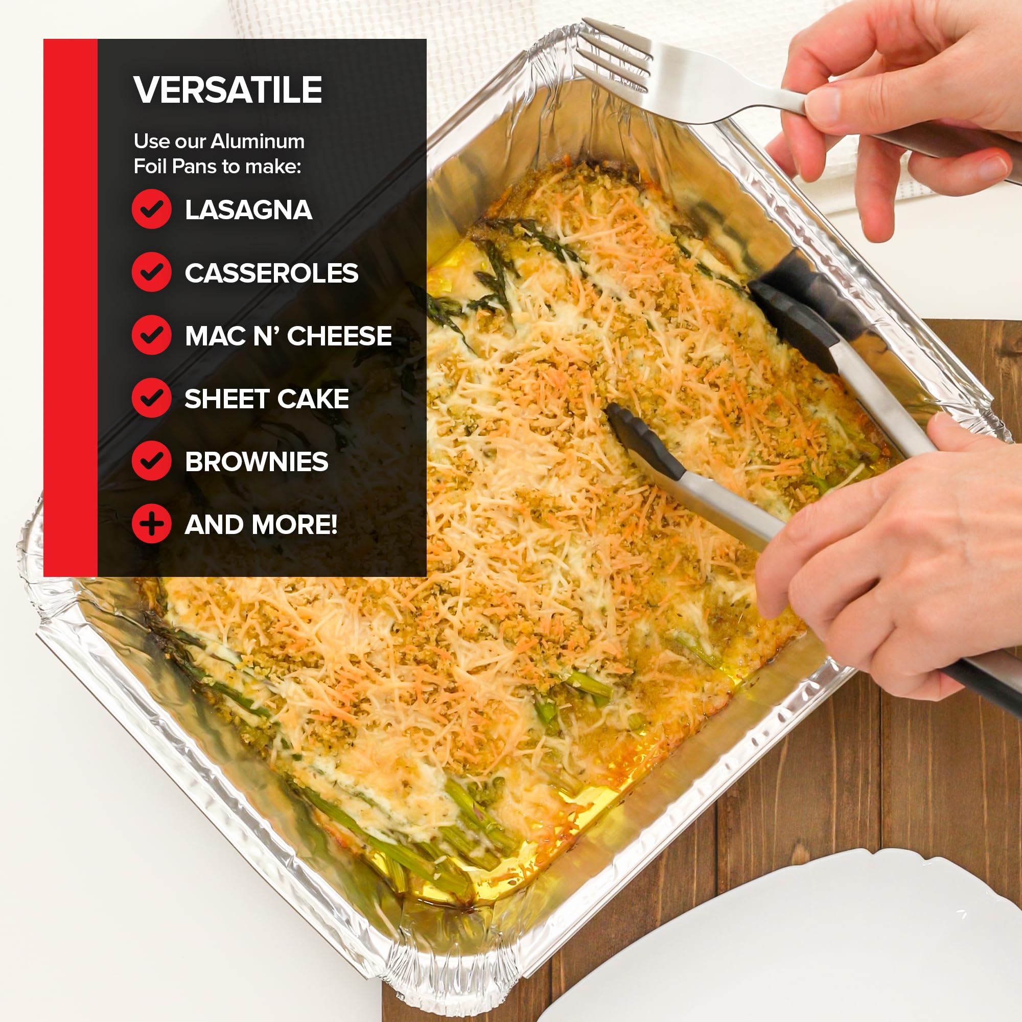 Stock Your Home pans ideal for catering, takeout, and event service with secure lids.