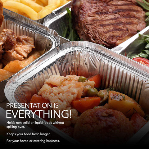 Stock Your Home catering takeout pans ideal for portioned meals and presentation.