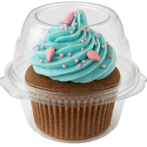 Stock Your Home cupcake container shows crystal clear visibility for display