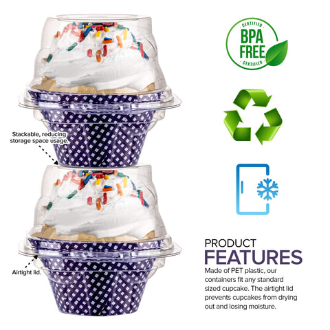 Stock Your Home cupcake container BPA-free PET plastic, recyclable