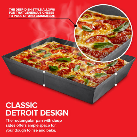 Stock Your Home Detroit-style rectangular pan promotes even heat distribution for consistent bakes.