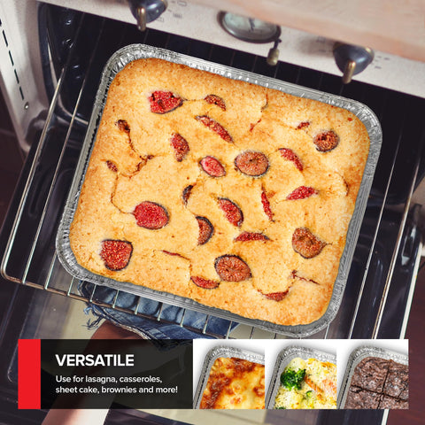 Stock Your Home disposable pans with covers support storage and convenient disposal.