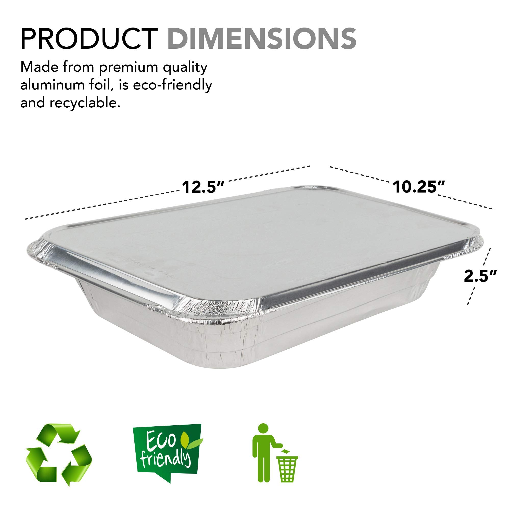 Stock Your Home foil pans with lids cover food securely for delivery or event service.