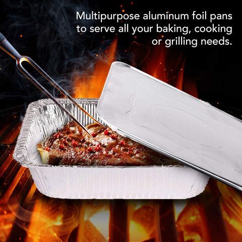 Stock Your Home freezer-safe aluminum trays help store leftovers neatly after meals.