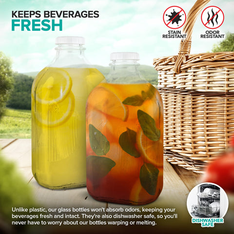 Stock Your Home reusable glass jug ideal for honey, water, or plant milks.