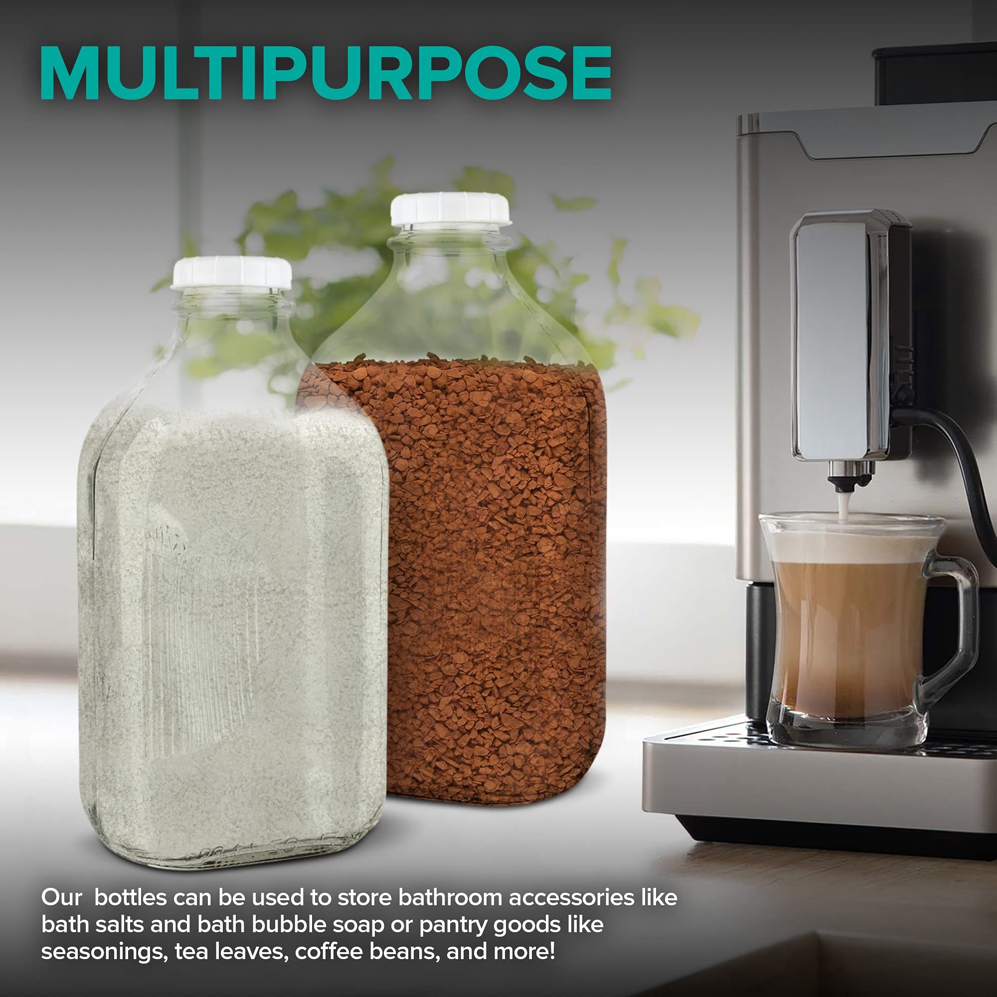 Stock Your Home 64 oz bottles help organize a clutter-free fridge with clear storage.