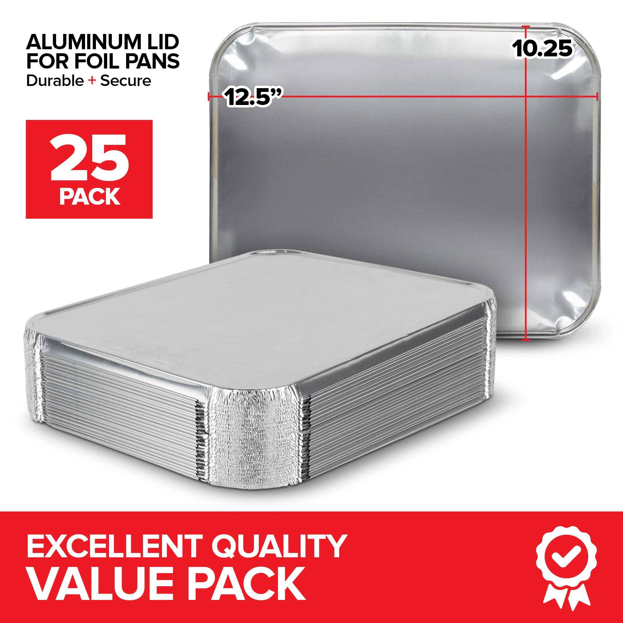 Stock Your Home half-size pan lid securely seals for safe transport.