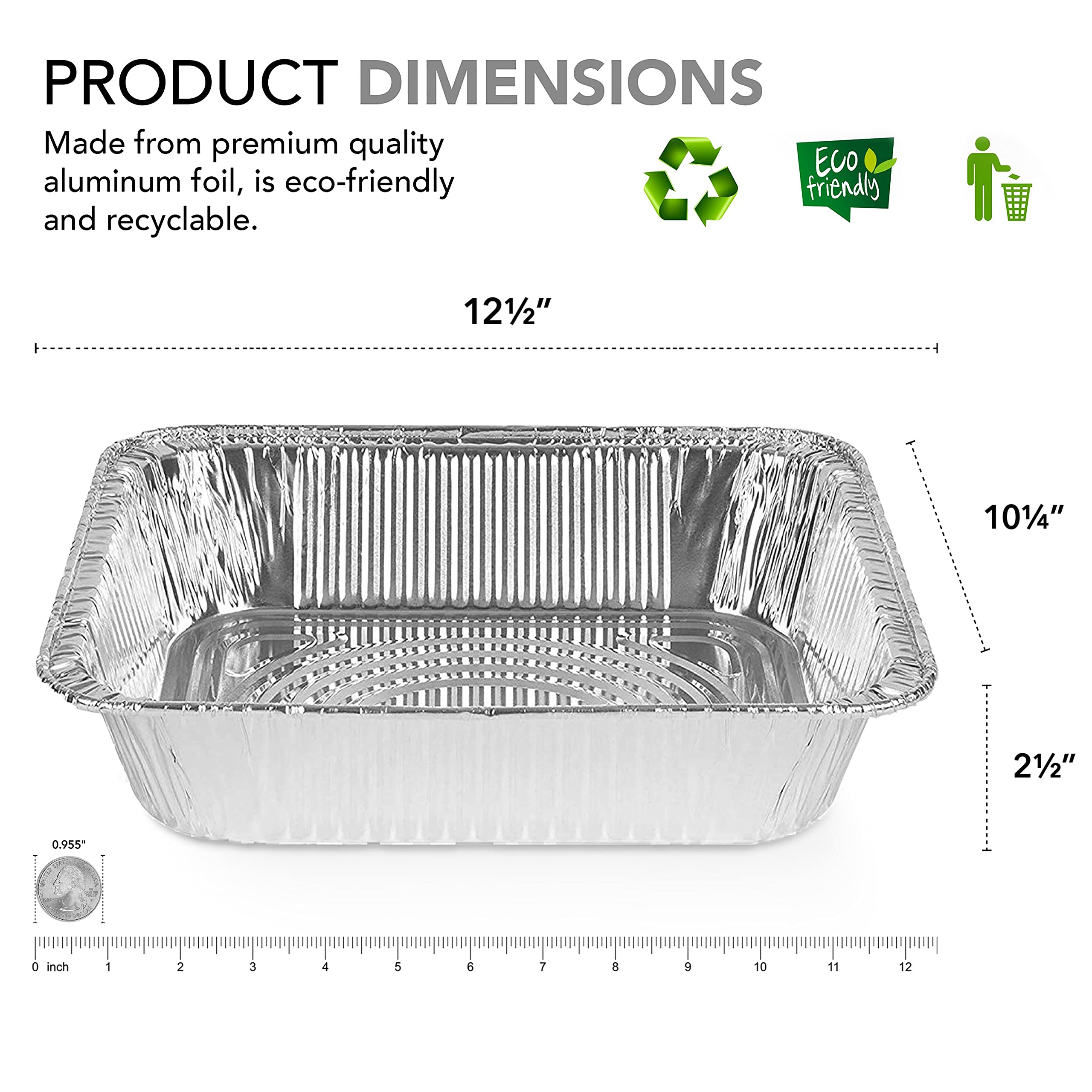 Stock Your Home half-size steam table deep pan, ideal for organized catering and takeout prep.
