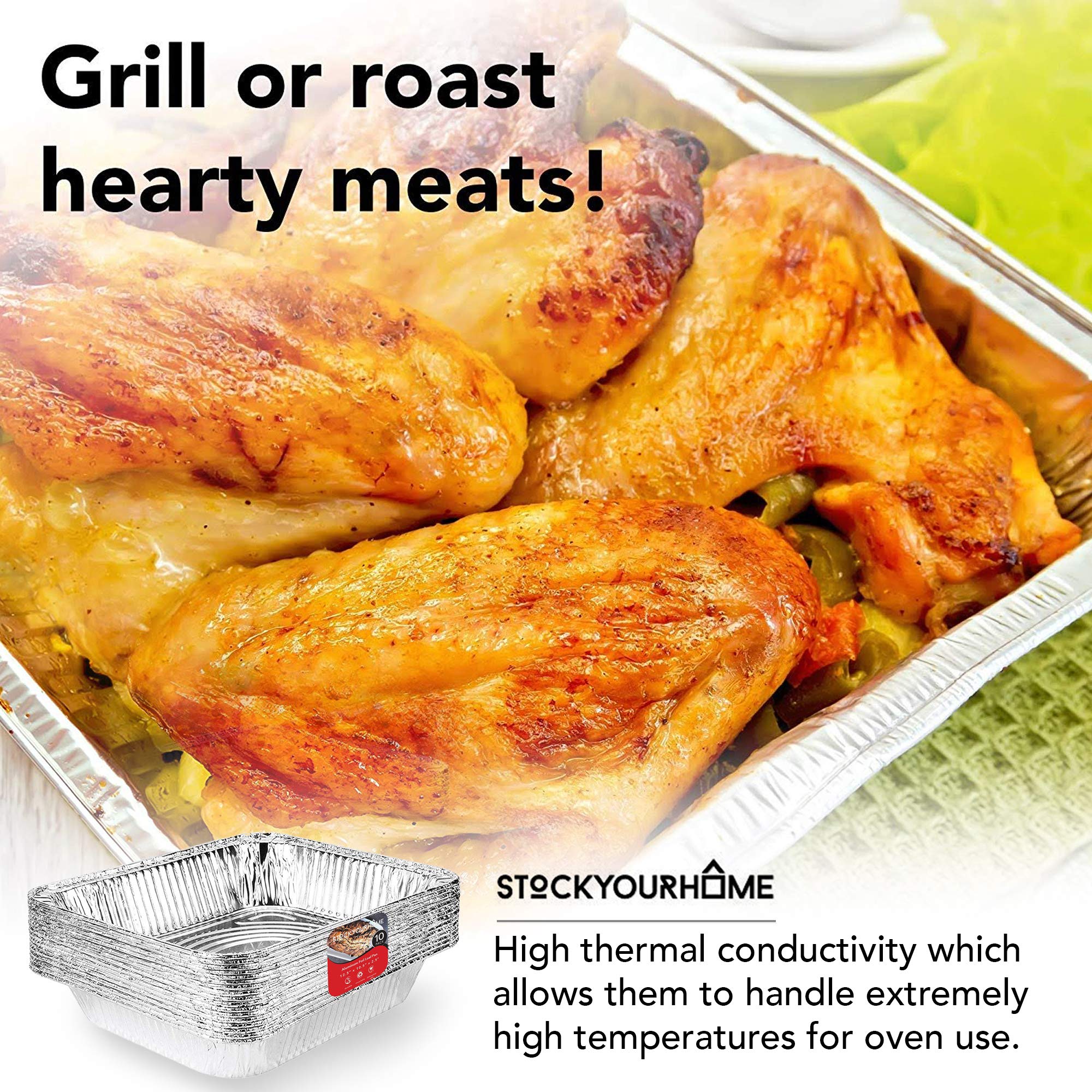 Stock Your Home half-size steam table pans fit standard chafing setups.