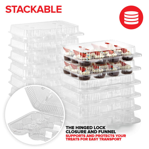 Stock Your Home hinged clamshell closure keeps moisture and decorations secure