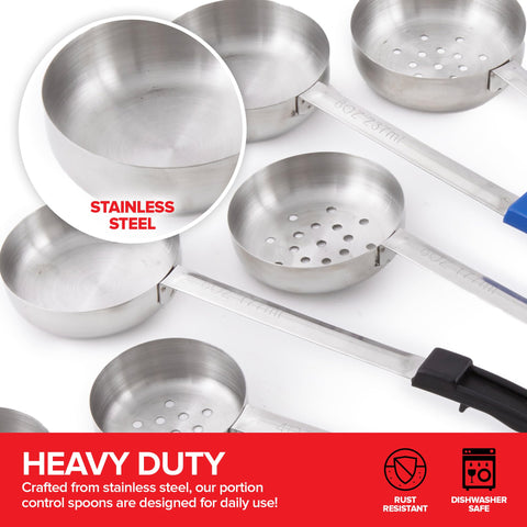 Stock Your Home 4oz green slotted spoon drains grains or toppings.