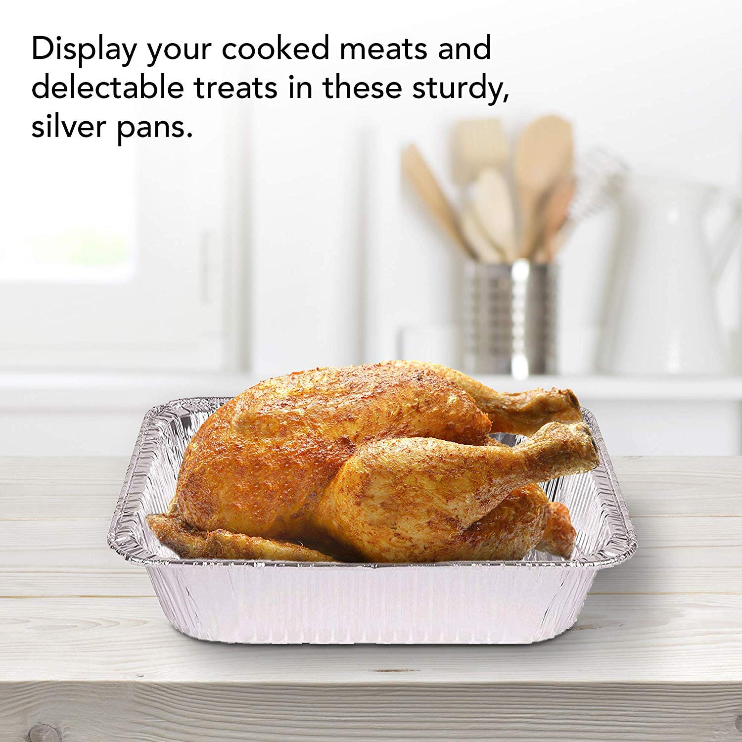 Stock Your Home recyclable foil pans simplify disposal after use.