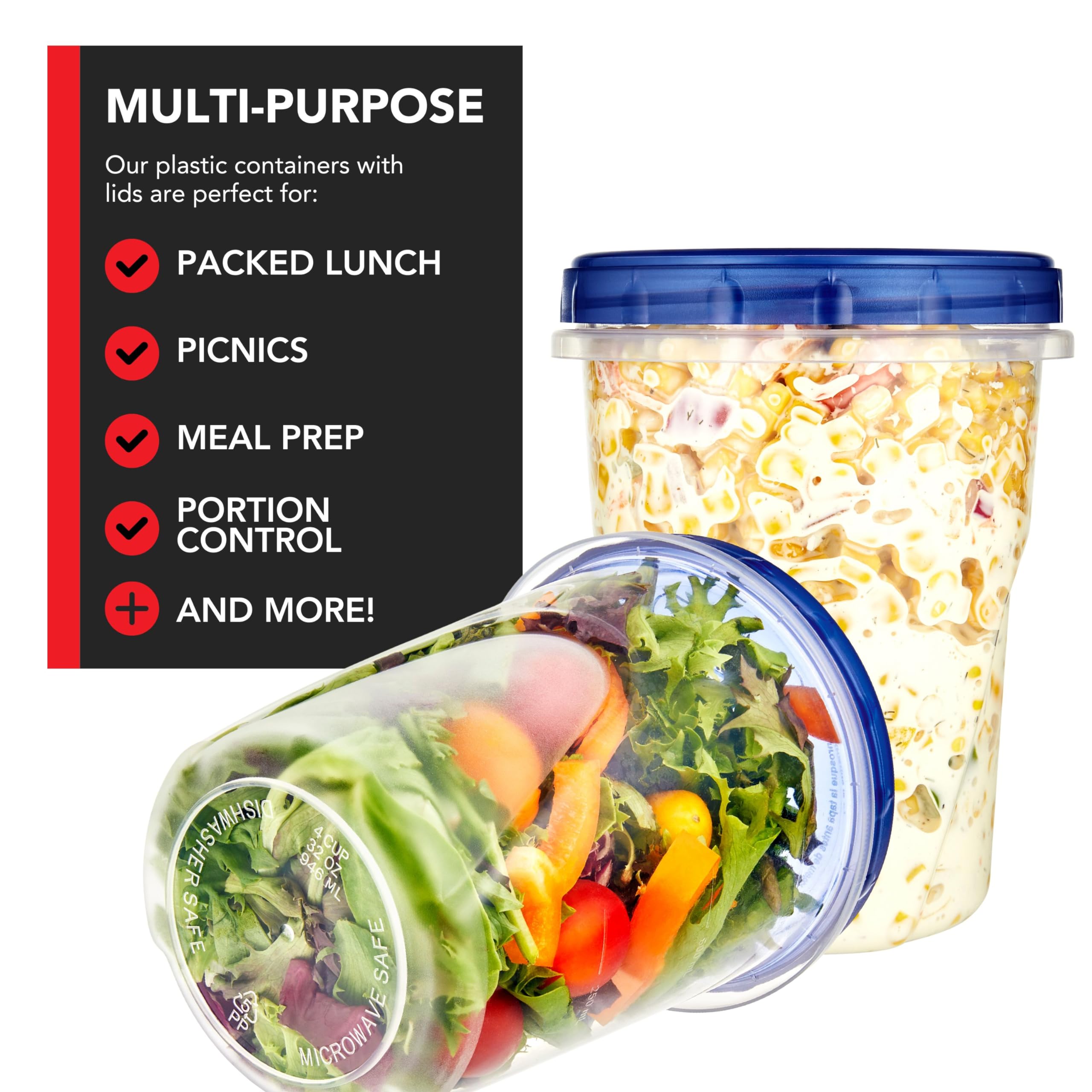 Stock Your Home reusable plastic containers designed for durable, sustainable storage