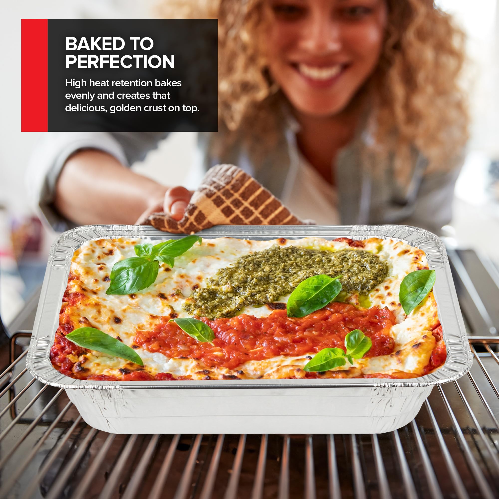 Stock Your Home baking pans suitable for sheet cakes, lasagna, and brownies.