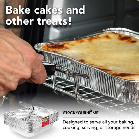 Stock Your Home silver pan presents food with a professional look