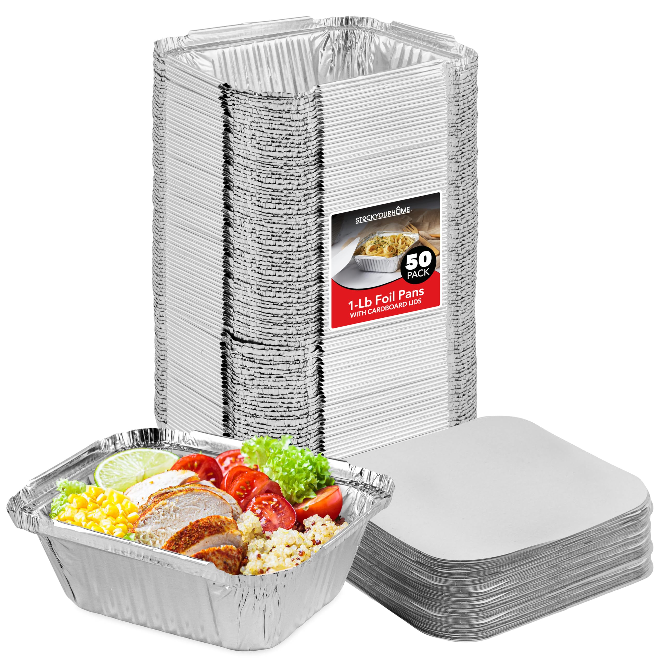 Stock Your Home small aluminum take-out foil pan for bake-and-store versatility.