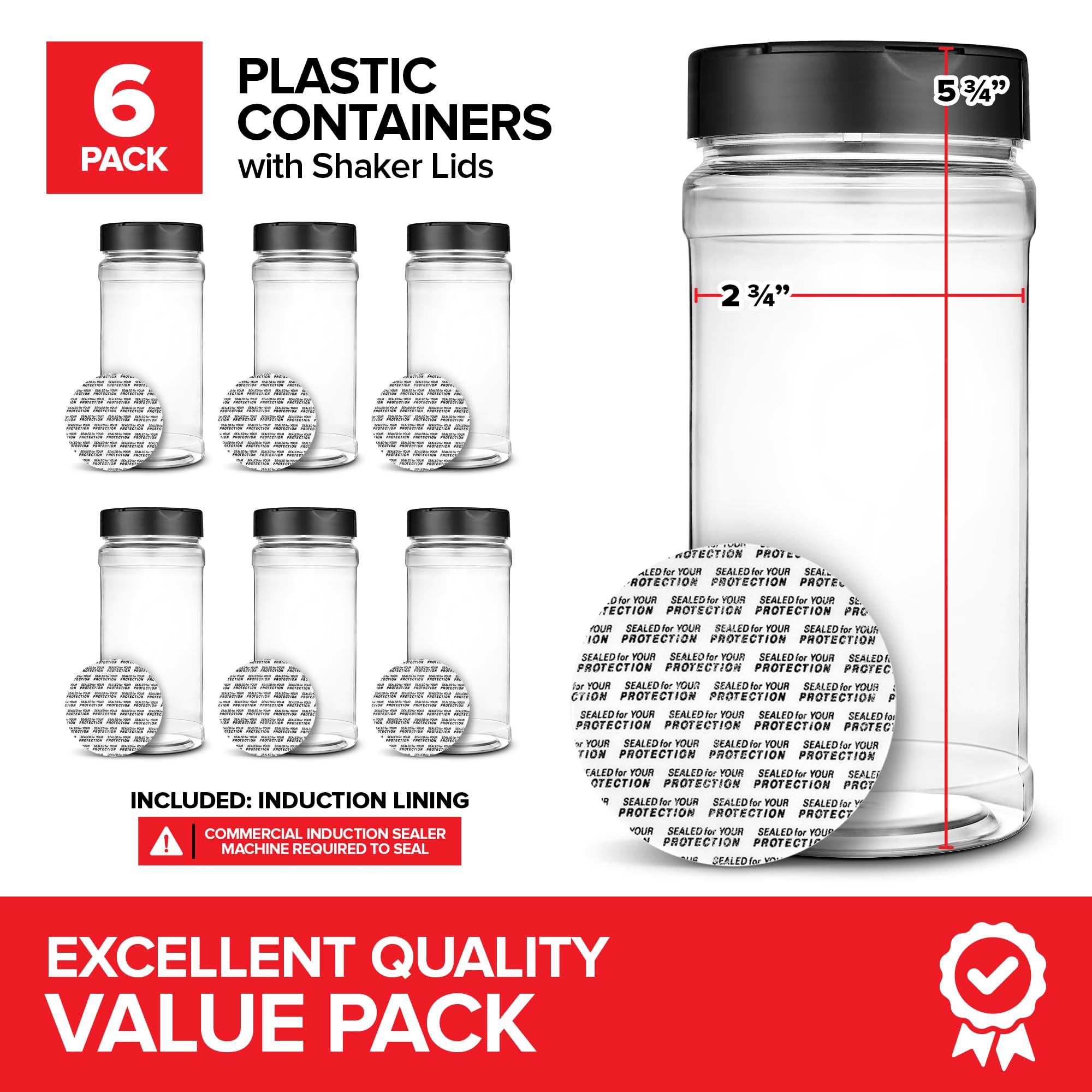 Stock Your Home spice jar with double-sided shaker lids for precise seasoning.
