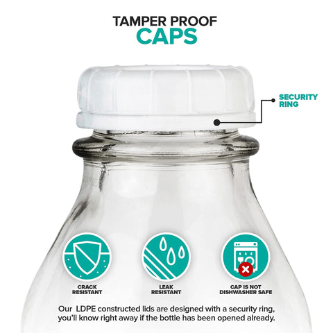 Stock Your Home white-cap glass bottle with a secure lid.